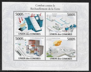 Comoro Is Michel's #2737-40 MNH S/Sheet - Global Warming - Climate