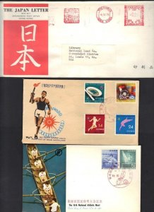 JAPAN 1920-70's COLLECTION OF 10 COVERS & CARDS COMMERCIAL & FDCs