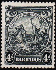 Barbados. 1938 4d S.G.253 Mounted Mint