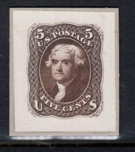 USA #57P2 Extra Fine Small Die Proof Premiere Gravure With Backing