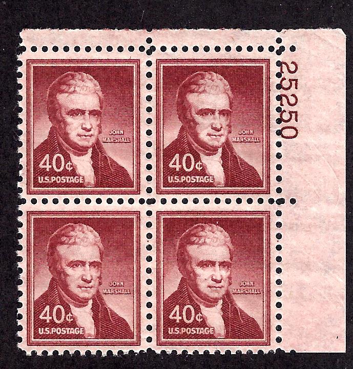 1050 Mint,OG,NH... Plate Block of 4... SCV $9.00... Wet