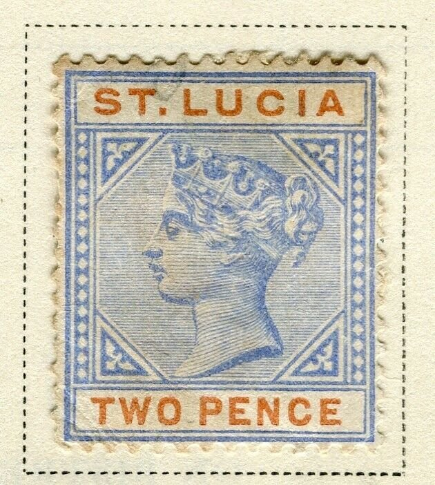 ST.LUCIA; Early 1898 QV issue fine used 2d. value