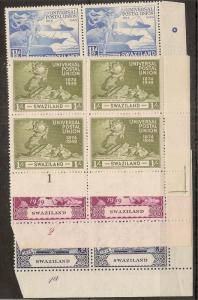 Swaziland 1949 UPU MNH Marginals