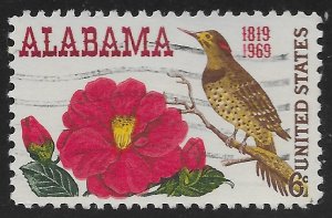 US #1375 6c Alabama Statehood - Flower & Bird - Camellia & Yellow Flicker