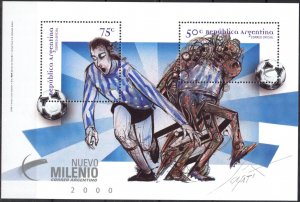 Argentina 1999 Entry into the year 2000 Football Soccer Art Paintings S/S MNH