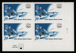 #3995 39c 2006 Winter Olympics, Plate Block [S1111 LR] **ANY 5=FREE SHIPPING**