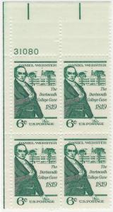 1380: Daniel Webster - Plate Block - MNH - 31080-UL