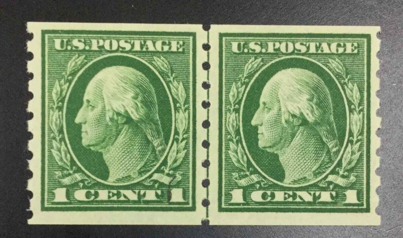 MOMEN: US STAMPS #412 LINE PAIR MINT OG NH PSE CERT LOT #74630