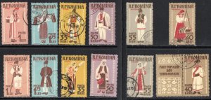 Thematic stamps ROMANIA 1958 PROVINCIAL COSTUMES 2604/15 used