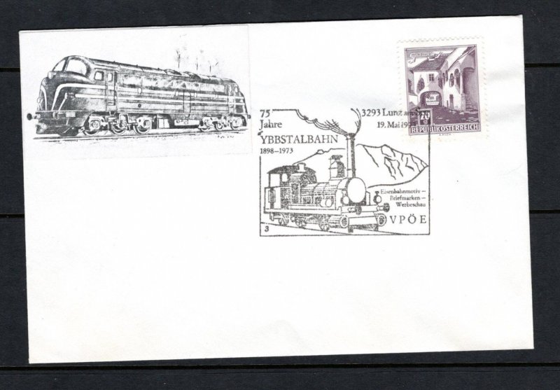 Austria #618A, VPOE Train  Morbisch stamp, on envelope pictorial handstamp