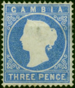 Gambia 1880 3d Pale Dull Ultramarine SG14bc Fine MM