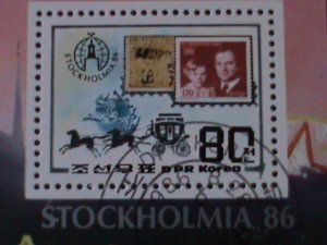 ​KOREA-1986 SC#32592 WORLD STAMP SHOW--STOCKHOLMIA'86 S/S-VF-FANCY CANCEL