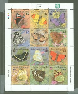 Marshall Islands #776  Souvenir Sheet (Butterflies)