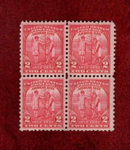 USA MNH 1932 ARBOR DAY ISSUE BLOCK OF 4 STAMPS SCOTT # 711