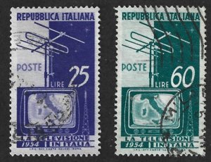 Italy Scott 649-650 Used  set National Television Service 2018 CV $4.75