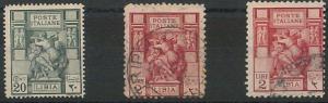 53719 - ITALY COLONIES: LIBIA - 3 USED STAMPS WITH FILIGREE LETTERS-