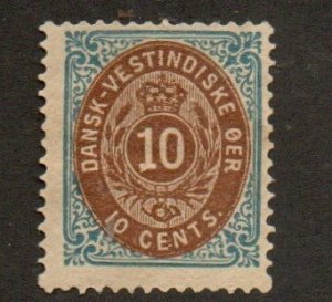 Danish West Indies 10c Mint - no gum