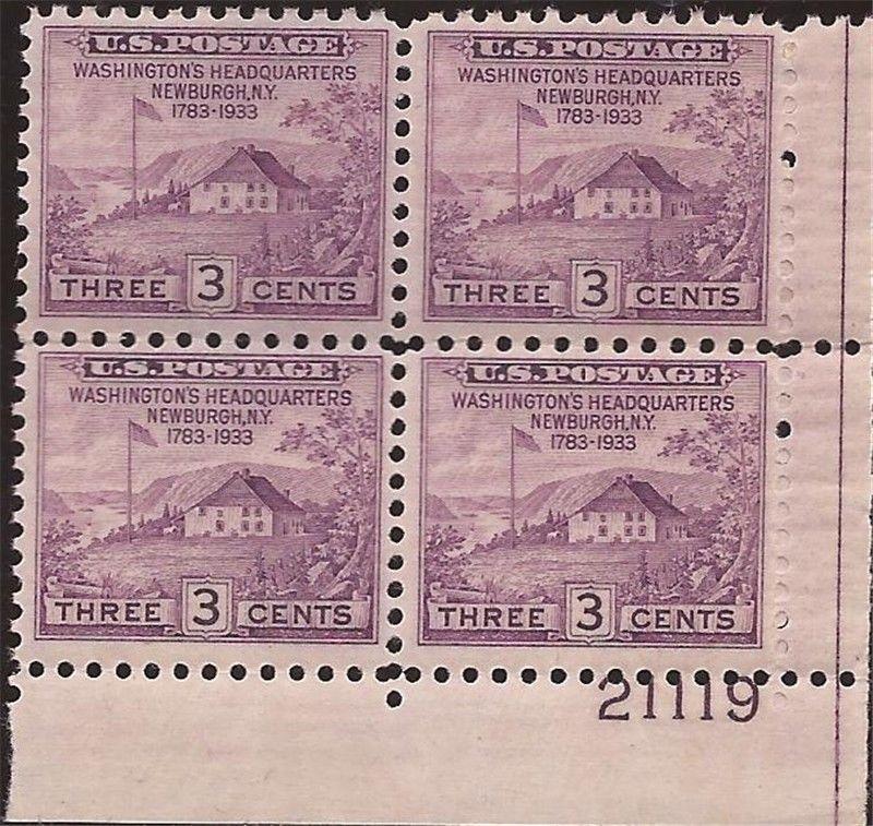 US Stamp - 1933 Proclamation of Peace Plate Block of 4 Stamps NH #727