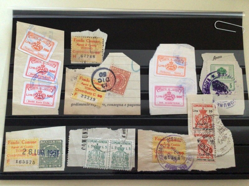 Italy Torino 1950-51 Stockbrokers revenue label stamps A11102