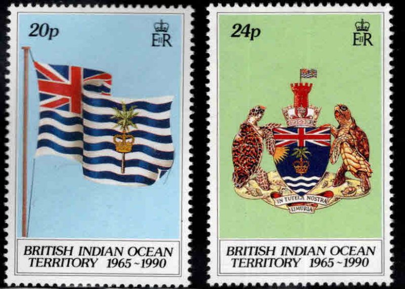 British Indian Ocean Territory BIOT Scott 108-109  MH* Flag Coat of Arms set