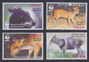 Liberia WWF Duikers 4v 2005 MNH SC#2370 a-d MI#5100-5103