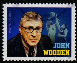 SC# 5833 - (68c) - John Wooden, UCLA coach - MNH - Plate # Single - UR B1111