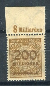 GERMANY; 1923 Aug-Oct Inflation Surcharged MINT MNH 200M. fine SHEET MARGINAL