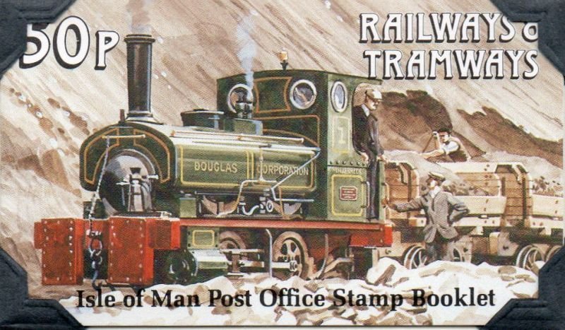 Isle of Man Sc 355b 1988 Trains stamp booklet mint NH