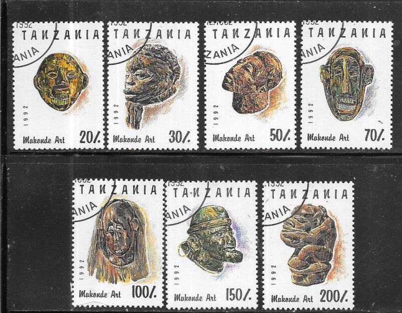 Tanzania  #985A-G Carved Masks set complete (CTO) CV$5.55