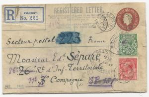 Great Britain Scott #159-160 H&G #37 on Registered WWI Letter April 12, 1917