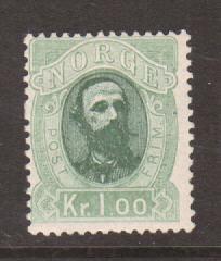 Norway Sc 32 MLH. 1878 1k King Oscar, almost VF   4;9