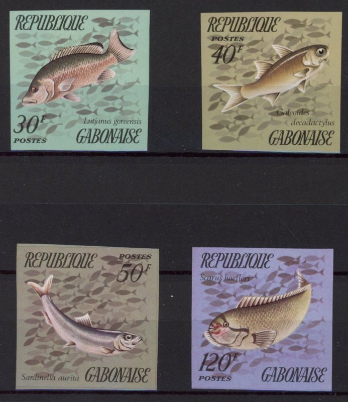 [Hip2523] Gabon 1975 : Fish Good set very fine MNH imperf stamps