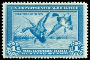 momen: US Stamps #RW1 Duck Mint OG NH VF/XF