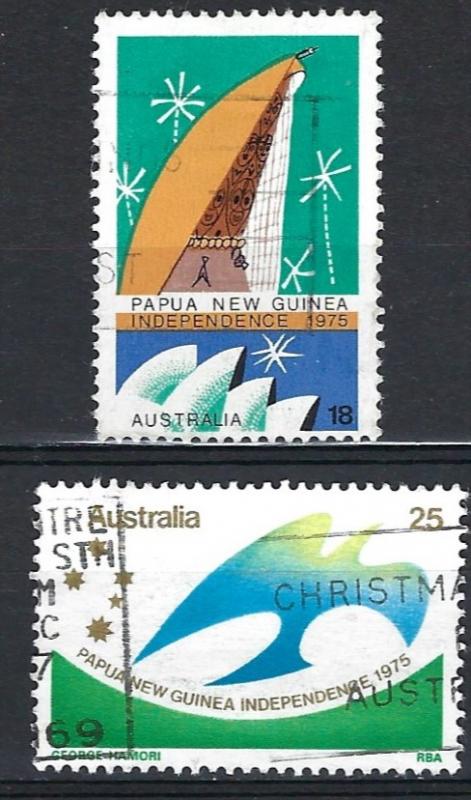 Australia 1975  Indep'  of  Papua New Guinea    Full set - Used -  SG610 & 611