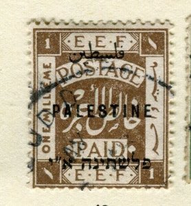 PALESTINE; 1920-21 early E.E.F. Optd. 'Palestine ' issue fine used 1m. value