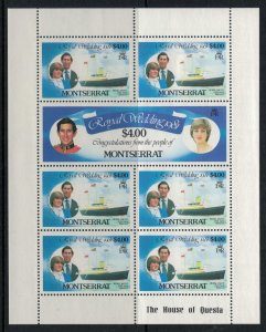 Montserrat #465-70* NH 3 Full Sheets  CV $19.55 Charles & Lady Di royal wedding