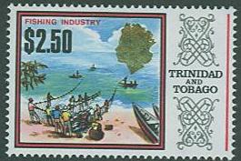 Trinidad &Tobago SC#158 Fishermen Hauling in Nets. $2.50, MH