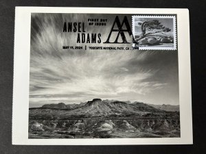 Ansel Adams 2024 FDC Maxicard Maximum Postcard Burro Mesa Chisos Mountains TX