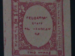 ​INDIA-NANDGAON STATES-1892 SC# 2 POSTAGE STAMP- IMPERF MNH -VF-OVER 132 YEARS