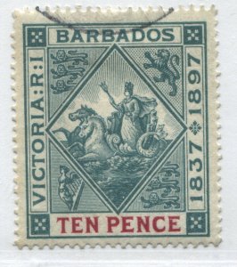 Barbados QV 1897 10d used