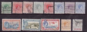 Bahamas-Sc#100-110 ex 101A,105- id9-used short set to the 1sh- KGVI-1938-46-