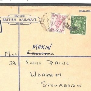 GB Cover Postal Stationery Railway BR Envelope Mimicking GPO Issues 1951 GV253