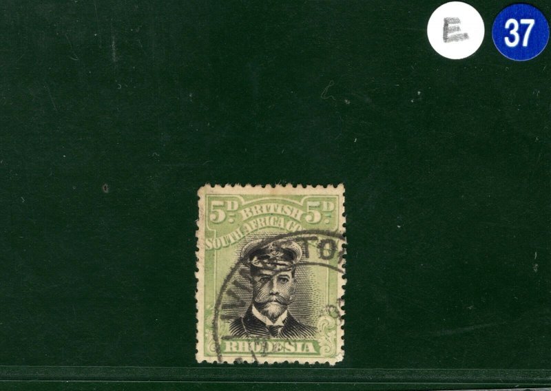 RHODESIA BSACo KGV Admiral SG.255f 5d (Die IIIA) 1917-20 Used Cat £350 EBLUE37