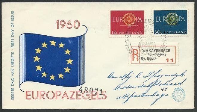 NETHERLANDS 1960 EUROPA registered commem FDC..............................59187