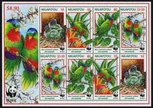 Tonga - Niuafo'ou 205a MNH Birds, Blue Crowned Lorikeet, WWF