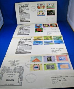 ANGUILLA FDC  -  LOT OF 10  -  1977 to 1980       (CA-15)