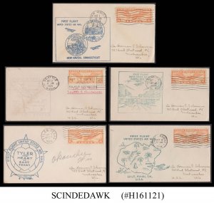 UNITED STATES USA - 1934-35 SELECTED FIRST FLIGHT COVERS FFC - 9nos