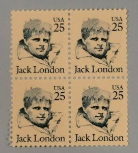 Scott # 2182 - U.S. Block Of 4 - Jack London - MNH - 1988