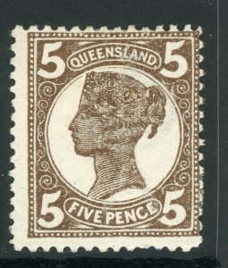 Queensland  1909 5p Sepia SG 295a Mint D426 ⭐⭐⭐⭐⭐⭐