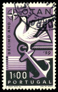 PORTUGAL Sc 846 USED - 1960 1e - Symbol of Hope and Peace